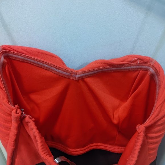 Guess Red Black Strapless High Low Evening Prom Formal Dress - Picture 8 of 8